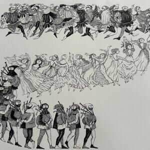 Edward Gorey Twelve Days Christmas Art Print 16x11 Illustration ~260217-WH 776